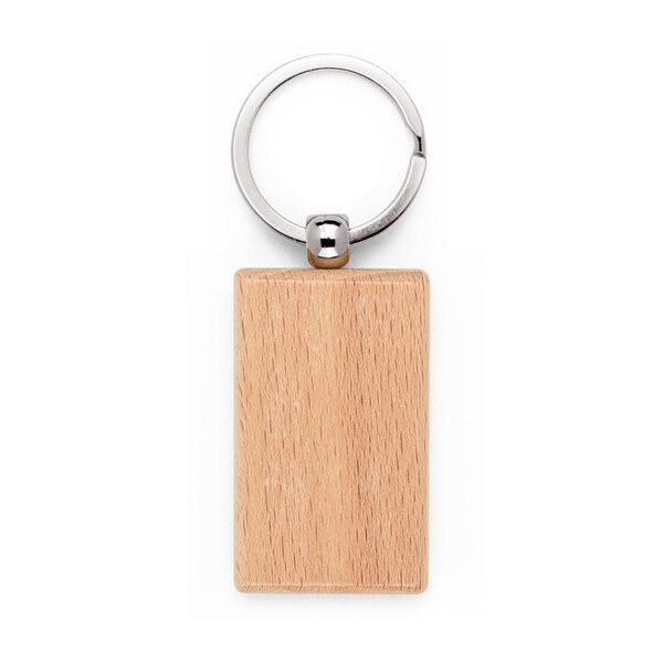 Rectangular keyring in beech wood - Egotier 95091