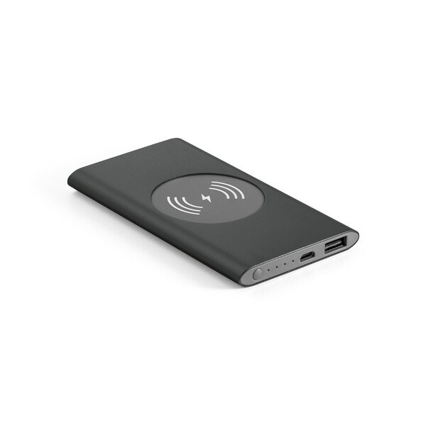 Power bank 4.000 mAh with 5W wireless charger in recycled aluminium (100% rAL) - Egotier 97078