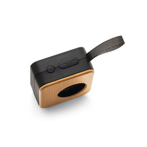Portable 3W speaker with 4h battery life in bamboo and recycled ABS (100% rABS) - Egotier 97098