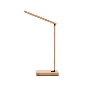 Folding desk lamp with 15W superfast wireless charger in bamboo - Egotier 97122