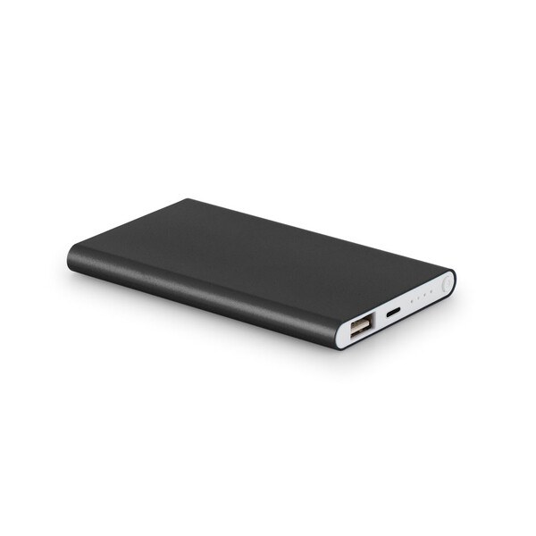 Power bank slim 4'000 mAh in recycled aluminium (100% rAL) and recycled ABS (100% rABS) - Egotier 97344