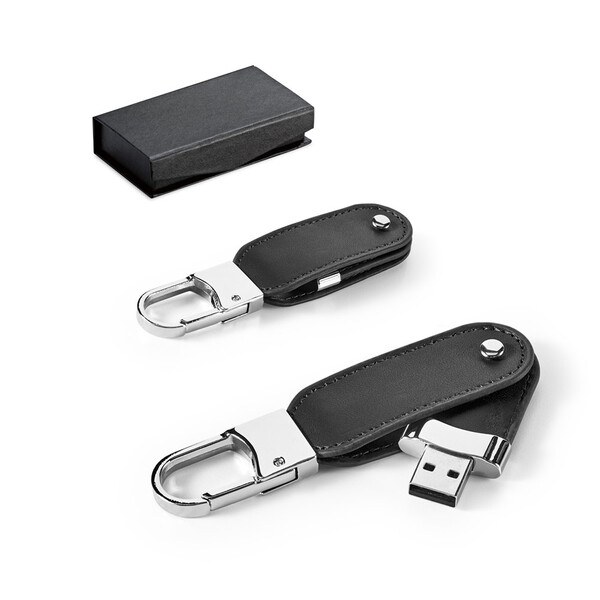 USB memory with 8GB in PU and with carabiner clip - Egotier 97438