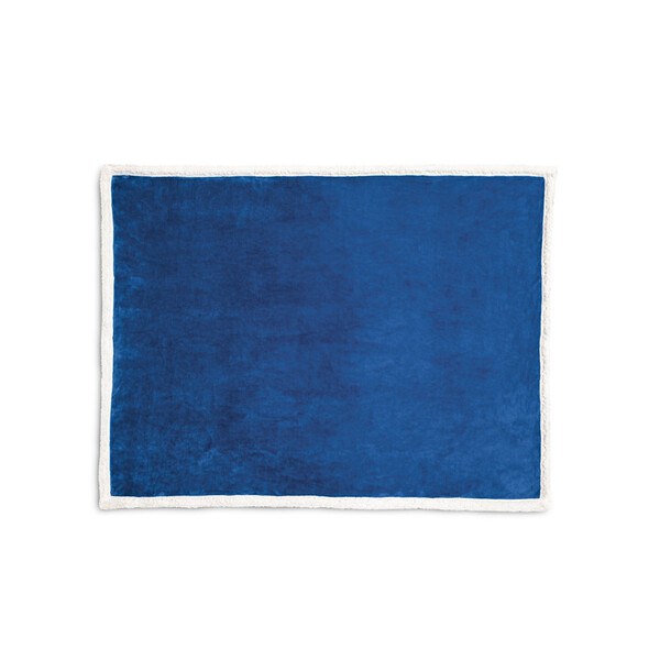 Reversible fleece blanket (190 g/m²) with satin ribbon and personalised card - Egotier 99078