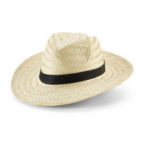 Natural straw hat with polyester ribbon - Egotier 99084