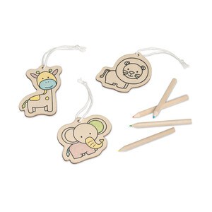 Colouring set for kids in wood - Egotier 99336