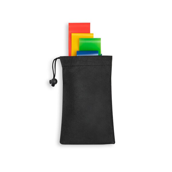 Set of elasticated resistance bands with non-woven pouch - Egotier 99970