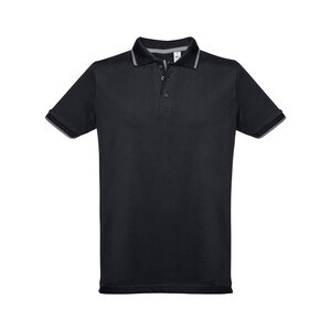 TH Clothes 30137 - Men's Polo Shirt with contrast colour trim and buttons