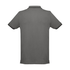 TH Clothes 30137 - Men's Polo Shirt with contrast colour trim and buttons