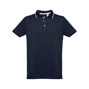 TH Clothes 30137 - Men's Polo Shirt with contrast colour trim and buttons