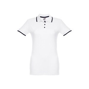 TH Clothes 30138 - Women's Polo Shirt with contrast colour trim and buttons
