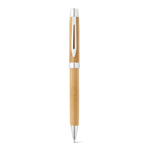 Bamboo ballpoint pen with clip and twist mechanism - Egotier 91789