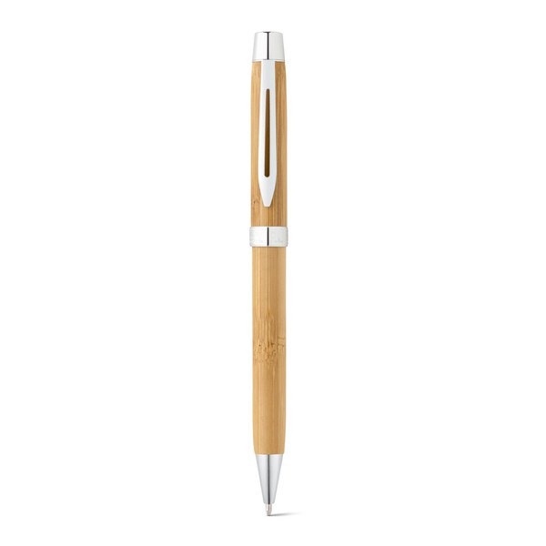 Bamboo ballpoint pen with clip and twist mechanism - Egotier 91789