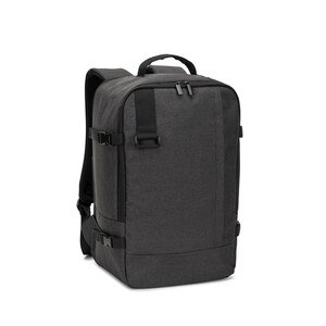 Backpack developed to fulfil the dimensions required by airlines in high-density 600D recycled polyester - Egotier 92361