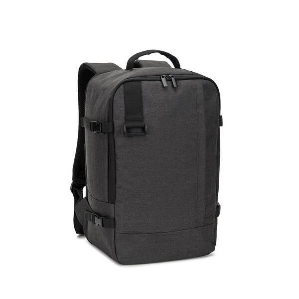 Backpack developed to fulfil the dimensions required by airlines in high-density 600D recycled polyester - Egotier 92361
