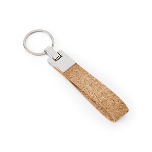 Set consisting of a ballpoint and key ring, both in metal and cork - Egotier 95106
