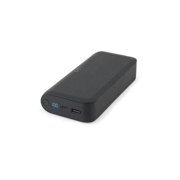 20.000 mAh power bank in recycled ABS (100% rABS) with 15W superfast wireless charger - Egotier 97144