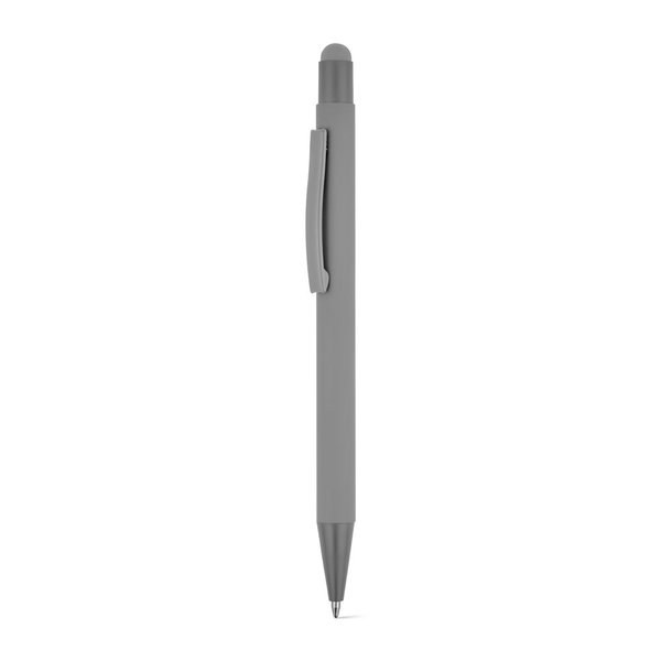Ballpoint pen with a modern design made from recycled aluminum (100% rAL), with a rubber finish - Egotier 91991