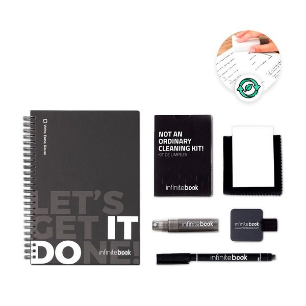 InfiniteBook 33211 - Infinitebook" kit with hardcover, 1 cleaning kit, 1 marker and 1 ballpoint holder