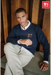 TH Clothes 30149 - Men's V-neck pullover in cotton and polyamide