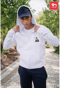 TH Clothes 30161 - Men's hoodie in cotton and polyester with full zip