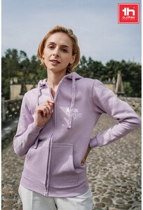 TH Clothes 30162 - Women's hoodie in cotton and polyester with full zip