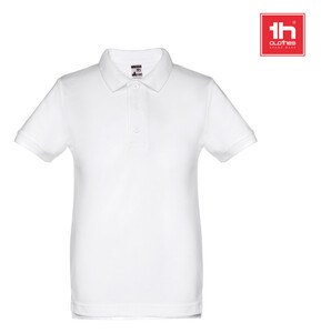 TH Clothes 30172 - Kids short-sleeved 100% cotton piqué polo shirt unisex). White