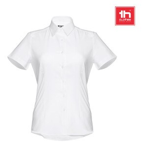 TH Clothes 30201 - Women's short-sleeved oxford shirt. White