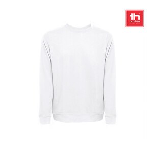 TH Clothes 30265 - Unisex sweatshirt in Italian with ribbed collar, cuffs and waistband. White