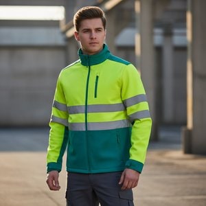 Velilla 36144 - Two-tone soft shell jacket (280g/m²), in polyester (96%) and elastane (4%)