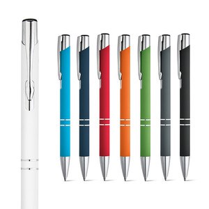 Soft touch aluminium ball pen - Egotier 81141