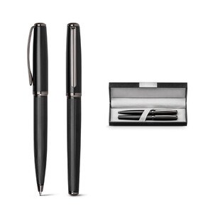 Metal rollerball and ballpoint set with twist mechanism - Egotier 81194