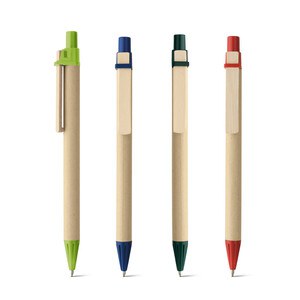 Kraft paper ball pen with wooden clip - Egotier 91292