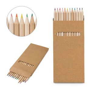 Pencil box with 12 coloured pencils - Egotier 91746