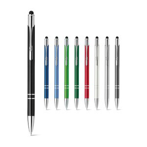 Aluminium ball pen with touch tip and clip - Egotier 91849