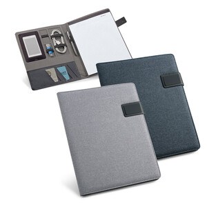 A4 folder in imitation linen and PU with lined pages - Egotier 92067