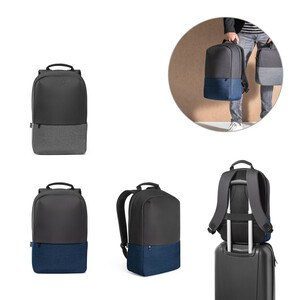 Anti-theft backpack in 600D high-density recycled polyester - Egotier 92190