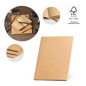 A4 notepad with Kraft paper cover (250 g/m²) and plain pages - Egotier 93272