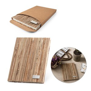 A5 notepad with hardcover made from natural straw fibres - Egotier 93275