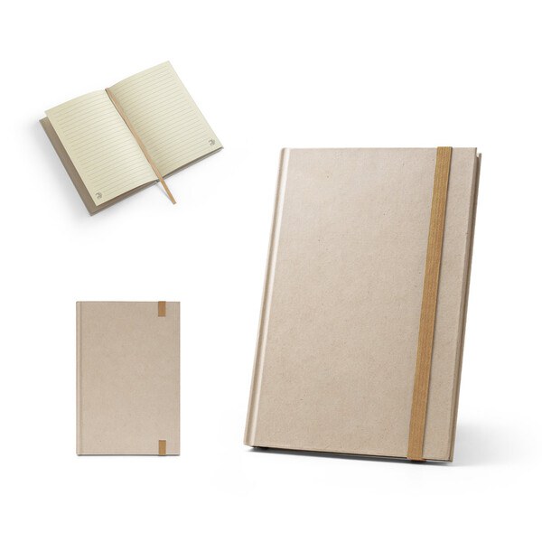 A5 hardcover notebook made of sugar cane paper (80% sugar cane) with lined pages - Egotier 93286