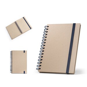 A5 notebook with rings, hard cover, made of sugar cane paper (80% sugar cane) with plain pages - Egotier 93287