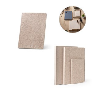 A5 notepad with semi-rigid cover made from tea leafs waste (65%) - Egotier 93290