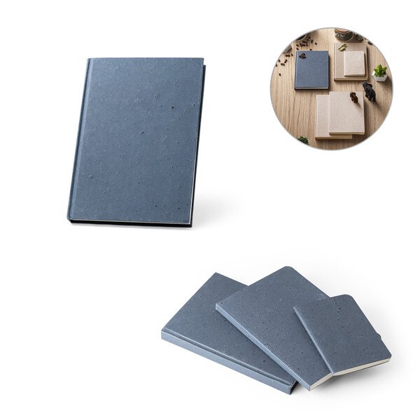 A5 notepad with hard cover made from coffee husk waste (65%)