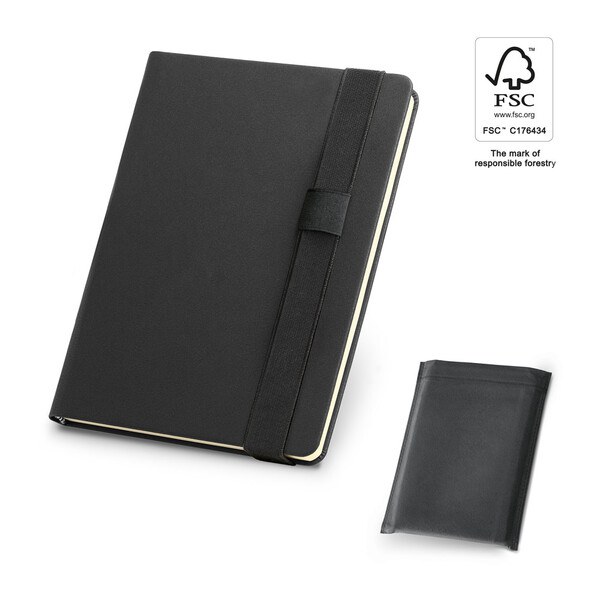 A5 notepad in PU with smooth ivory-colored sheets