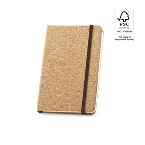 Pocket cork notebook with plain pages, in FSC™ certified material and other controlled materials - Egotier 93808
