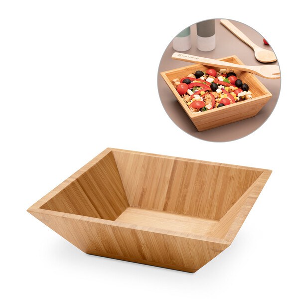 Square bamboo salad bowl - Egotier 93968