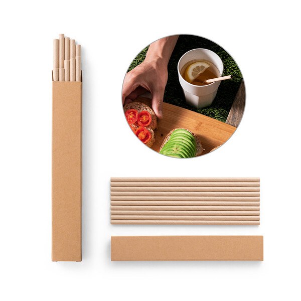 Set of 10 kraft paper straws
