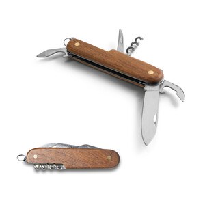 Multifunction pocket knife in stainless steel and wood - Egotier 94159