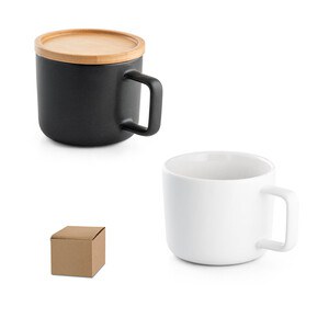 230 mL ceramic mug with lid and bamboo base - Egotier 94251