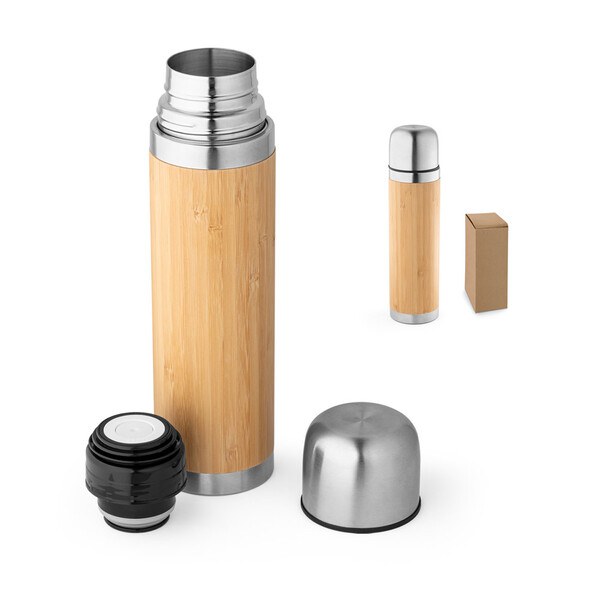 Bamboo and stainless steel thermos 450 mL - Egotier 94254