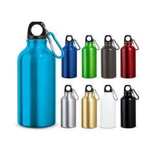 Aluminium sports bottle with carabiner 400 mL - Egotier 94601